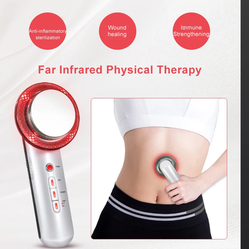 Aparelho ultrassônico 3 em 1 - Massagem, lifting facial e cavitação